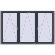 REHAU ENERGY-SAVING SYNEGO MD 2400x1500 mm ANTHRACITE_GREY_STRUKTURAL two-sided