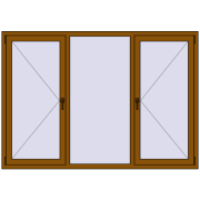 REHAU OPTIMUM EURO-DESIGN 70 2000x1400 mm GOLDEN OAK two-sided