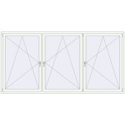 Okna skrzydłowe 3000x1500 mm ALU STANDARD 72 RAL 9016 Traffic white dwustronny