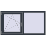 REHAU OPTIMUM EURO-DESIGN 70 1300x700 mm ANTHRACITE_GREY_STRUKTURAL two-sided
