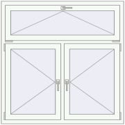 Okna skrzydłowe 1300x1300 mm REHAU OPTIMUM EURO-DESIGN 70 RAL 9016 Traffic white dwustronny