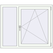 REHAU OPTIMUM EURO-DESIGN 70 1200x1000 mm RAL 9016 Traffic white two-sided