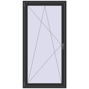 Okna skrzydłowe 900x1800 mm REHAU OPTIMUM EURO-DESIGN 70 ANTHRACITE_GREY_GLATT dwustronny