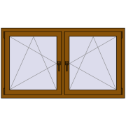 REHAU OPTIMUM EURO-DESIGN 70 1500x850 mm GOLDEN OAK two-sided