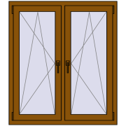 Okna skrzydłowe 1080x1175 mm REHAU ENERGY-SAVING SYNEGO MD GOLDEN OAK dwustronny