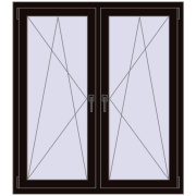 REHAU OPTIMUM EURO-DESIGN 70 1200x1350 mm BLACK_BROWN two-sided