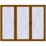 REHAU ENERGY-SAVING SYNEGO MD 2500x2000 mm GOLDEN OAK two-sided