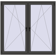 REHAU ENERGY-SAVING SYNEGO MD 1695x1580 mm BASALT_GREY dwustronny