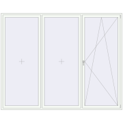REHAU OPTIMUM EURO-DESIGN 70 3000x2400 mm RAL 9016 Traffic white two-sided