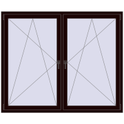 Okna skrzydłowe 1815x1460 mm REHAU ENERGY-SAVING SYNEGO MD CHOCOLATE_BROWN dwustronny