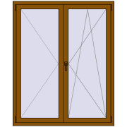REHAU ENERGY-SAVING SYNEGO MD 1300x1600 mm GOLDEN OAK two-sided