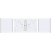 REHAU OPTIMUM EURO-DESIGN 70 3500x1000 mm RAL 9016 Traffic white two-sided
