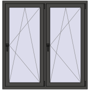 REHAU ENERGY-SAVING SYNEGO MD 1300x1350 mm BASALT_GREY dwustronny