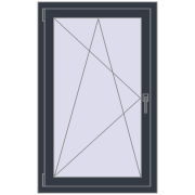 Okna skrzydłowe 750x1200 mm CLASICTHERM 70 ANTHRACITE_GREY_STRUKTURAL dwustronny