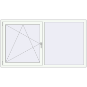REHAU OPTIMUM EURO-DESIGN 70 1800x1000 mm RAL 9016 Traffic white two-sided