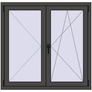 REHAU ENERGY-SAVING SYNEGO MD 1170x1130 mm BASALT_GREY two-sided