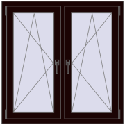 Okna skrzydłowe 1080x1070 mm REHAU ENERGY-SAVING SYNEGO MD CHOCOLATE_BROWN dwustronny