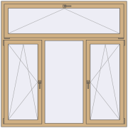 Tilt-and-Turn 1800x1800 mm ALU STANDARD 72 RAL 1001 Beige two-sided