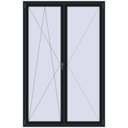 REHAU ENERGY-SAVING SYNEGO MD 1500x2300 mm BLACK_COOL_110L-2 two-sided