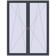 REHAU ENERGY-SAVING SYNEGO MD 1760x2350 mm ANTHRACITE_GREY_STRUKTURAL two-sided