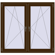 REHAU ENERGY-SAVING SYNEGO MD 1395x1265 mm DARK_OAK dwustronny