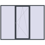 Okna skrzydłowe 2800x2200 mm KORSA OPTIMUM REHAU EURO 70 ANTHRACITE_GREY_STRUKTURAL dwustronny