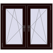 Okna skrzydłowe 1005x920 mm REHAU ENERGY-SAVING SYNEGO MD CHOCOLATE_BROWN dwustronny