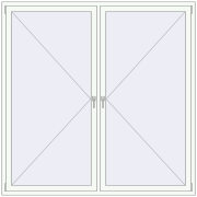 REHAU ARTEVO 2000x2000 mm RAL 9016 Traffic white two-sided