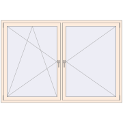 REHAU OPTIMUM EURO-DESIGN 70 2050x1400 mm CREAME_WHITE_50L-2 two-sided
