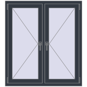 REHAU OPTIMUM EURO-DESIGN 70 1080x1200 mm ANTHRACITE_GREY_STRUKTURAL two-sided
