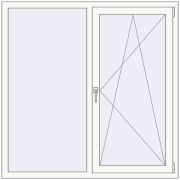 REHAU ENERGY-SAVING SYNEGO MD 1350x1400 mm RAL 9016 Traffic white two-sided