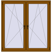 REHAU ENERGY-SAVING SYNEGO MD 1500x1550 mm GOLDEN OAK two-sided