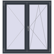 REHAU OPTIMUM EURO-DESIGN 70 1200x1300 mm ANTHRACITE_GREY_STRUKTURAL two-sided