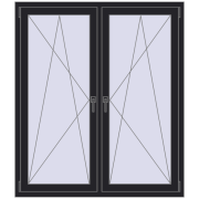 REHAU ENERGY-SAVING SYNEGO MD 1335x1490 mm BLACK_ULTI-MATT dwustronny
