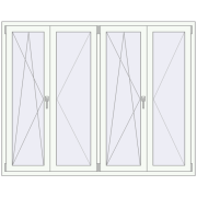 REHAU OPTIMUM EURO-DESIGN 70 1880x1500 mm RAL 9016 Traffic white two-sided