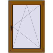 REHAU OPTIMUM EURO-DESIGN 70 900x1300 mm GOLDEN OAK two-sided