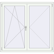 REHAU OPTIMUM EURO-DESIGN 70 1460x1370 mm RAL 9016 Traffic white two-sided