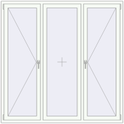 REHAU OPTIMUM EURO-DESIGN 70 1800x1800 mm RAL 9016 Traffic white two-sided