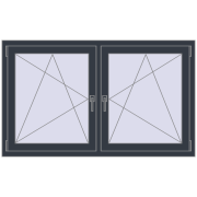 REHAU ENERGY-SAVING SYNEGO MD 1530x905 mm ANTHRACITE_GREY_STRUKTURAL dwustronny