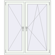 REHAU ENERGY-SAVING SYNEGO MD 1250x1450 mm RAL 9016 Traffic white two-sided