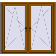 REHAU ENERGY-SAVING SYNEGO MD 1365x1280 mm GOLDEN OAK dwustronny