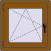 Okna skrzydłowe 650x650 mm KORSA BRILLANT DESIGN GOLDEN OAK dwustronny