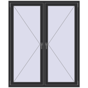 REHAU OPTIMUM EURO-DESIGN 70 1400x1700 mm ANTHRACITE_GREY_GLATT two-sided