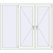 REHAU OPTIMUM EURO-DESIGN 70 1600x1420 mm RAL 9016 Traffic white two-sided