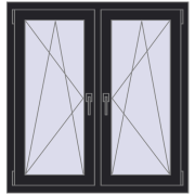 REHAU ENERGY-SAVING SYNEGO MD 1020x1070 mm BLACK_ULTI-MATT dwustronny