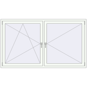 REHAU OPTIMUM EURO-DESIGN 70 1950x1100 mm RAL 9016 Traffic white two-sided