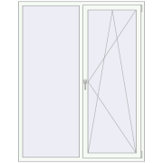 REHAU OPTIMUM EURO-DESIGN 70 1500x1900 mm RAL 9016 Traffic white two-sided