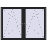 Okna skrzydłowe 1830x1295 mm REHAU ENERGY-SAVING SYNEGO MD BLACK_ULTI-MATT dwustronny