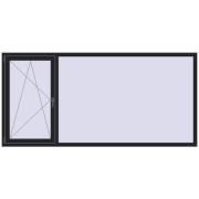 Okna skrzydłowe 2500x1200 mm KORSA BRILLANT DESIGN