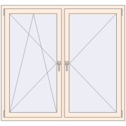 REHAU OPTIMUM EURO-DESIGN 70 1500x1400 mm CREAME_WHITE_50L-2 two-sided